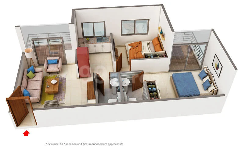 2-BHK-3D-Floor