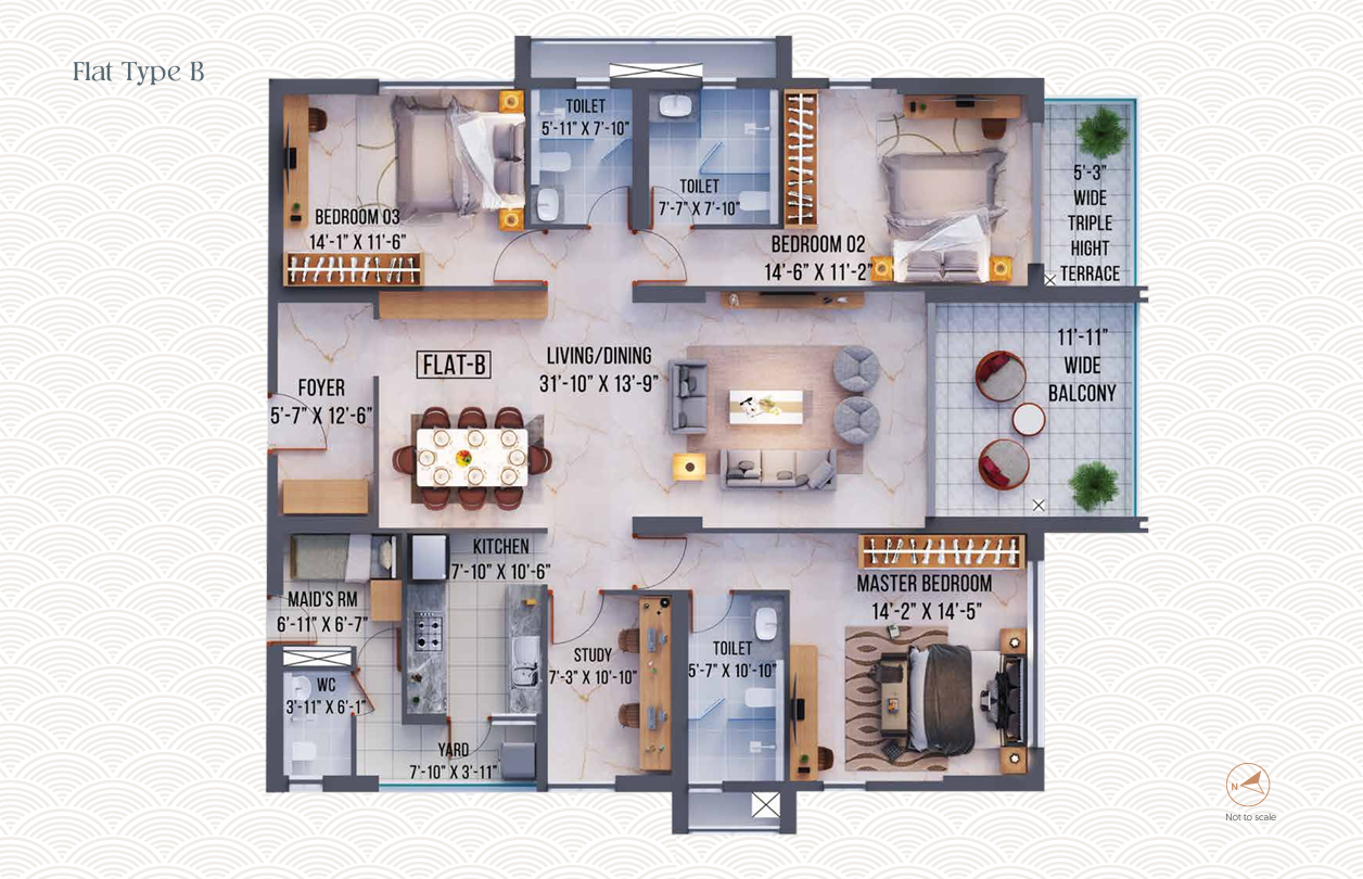 Carpet Area : 2130 Sq.Ft
